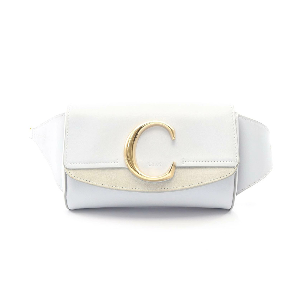 Chloe C Waist Bag Body Leather Suede Blue